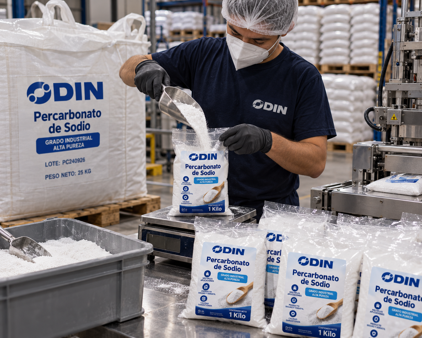 Operador ODÍN en proceso de envasado